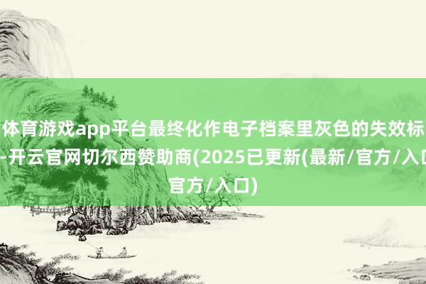 体育游戏app平台最终化作电子档案里灰色的失效标记-开云官网切尔西赞助商(2025已更新(最新/官方/入口)
