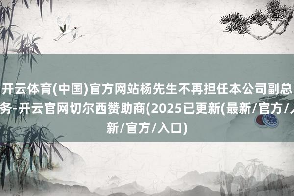 开云体育(中国)官方网站杨先生不再担任本公司副总裁职务-开云官网切尔西赞助商(2025已更新(最新/官方/入口)