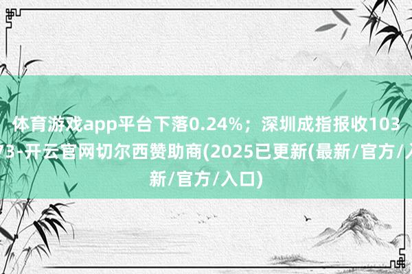 体育游戏app平台下落0.24%；深圳成指报收10365.73-开云官网切尔西赞助商(2025已更新(最新/官方/入口)