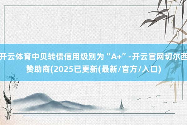 开云体育中贝转债信用级别为“A+”-开云官网切尔西赞助商(2025已更新(最新/官方/入口)