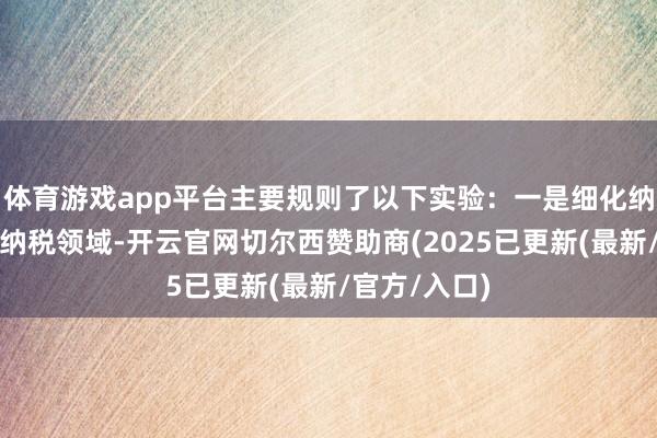 体育游戏app平台主要规则了以下实验：一是细化纳税东谈主和纳税领域-开云官网切尔西赞助商(2025已更新(最新/官方/入口)